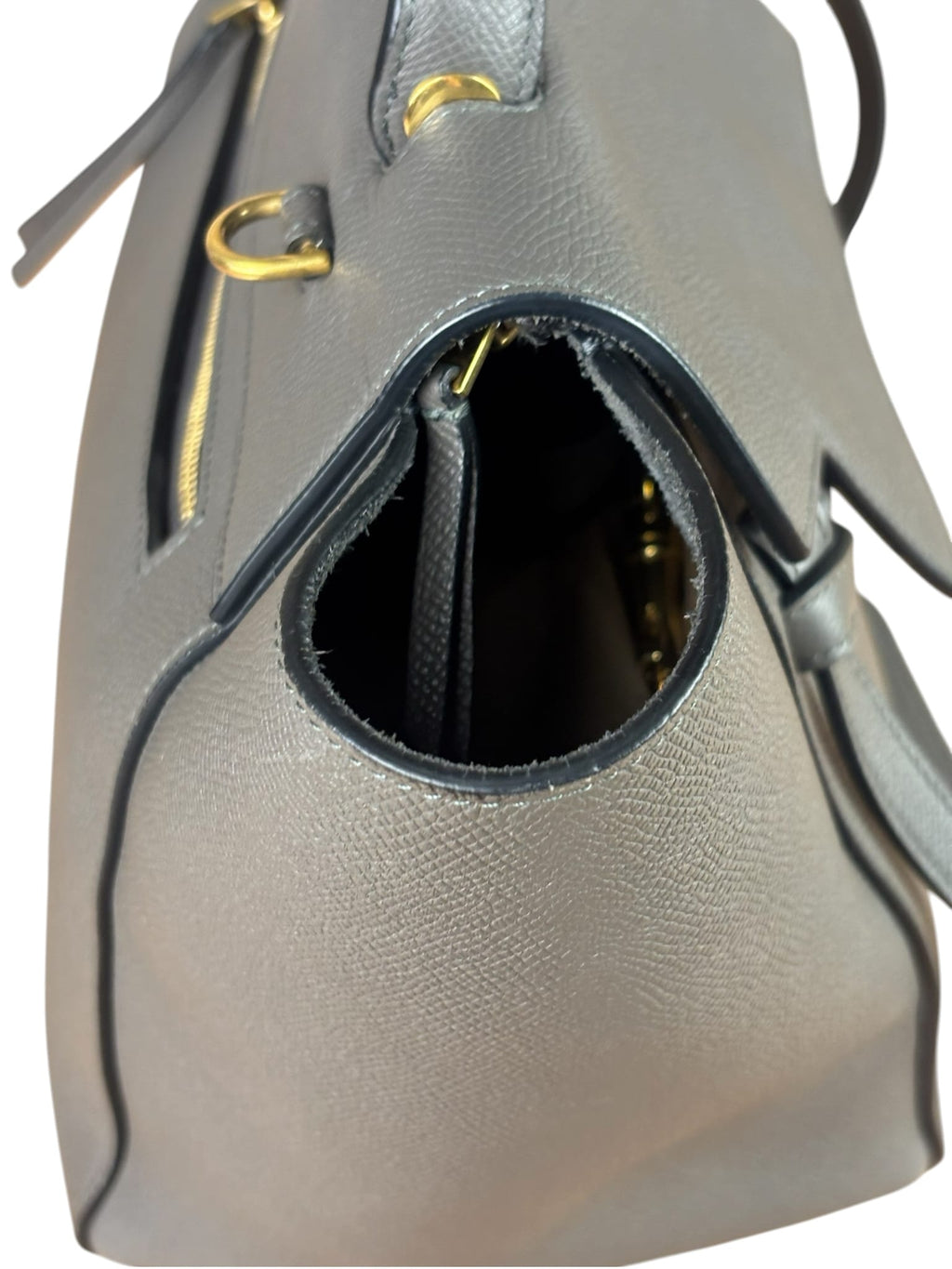 Celine Grey Leather Two-Way Belt Bag