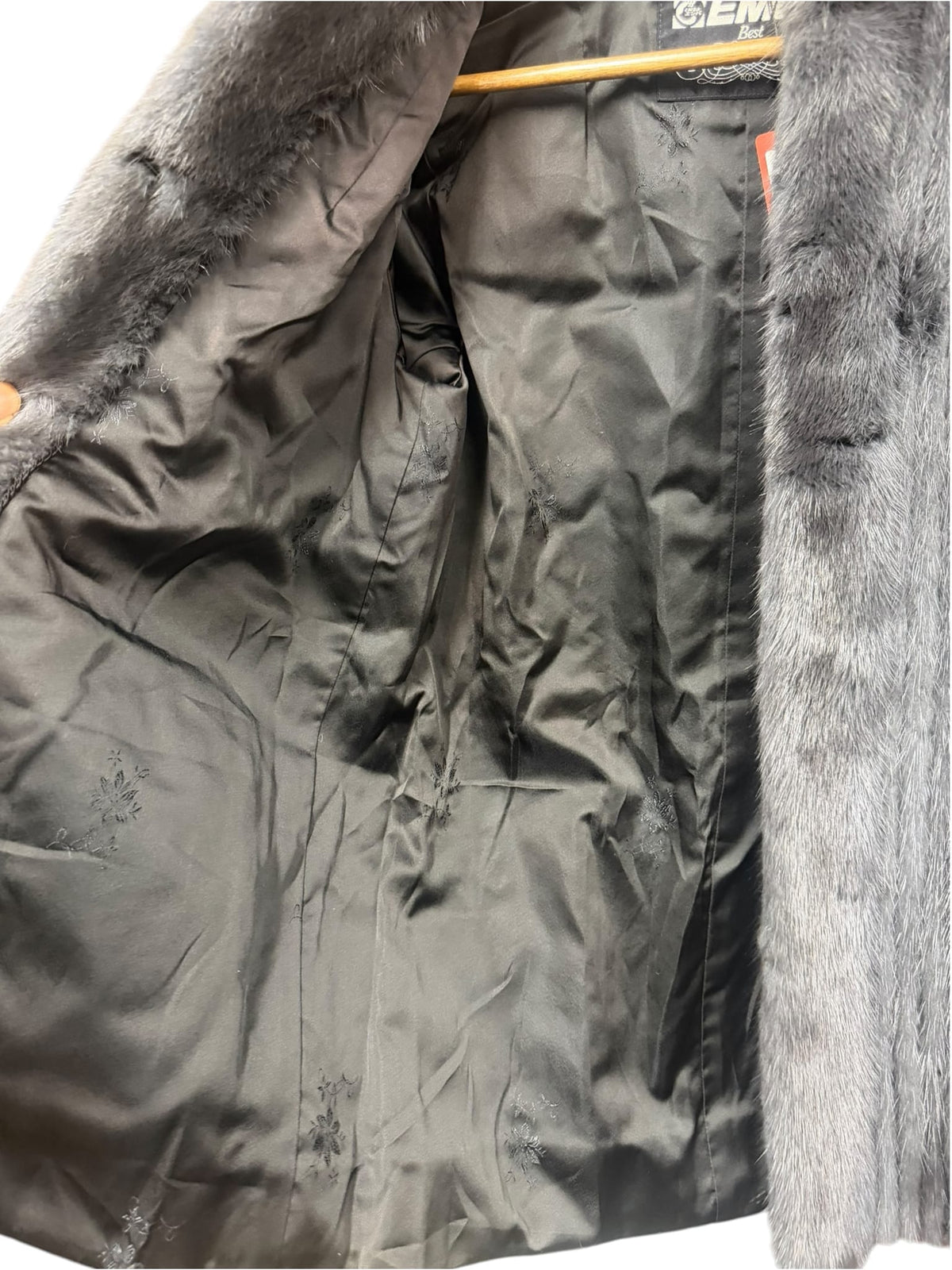 Vintage Dark Grey Mink Striped Fur Coat