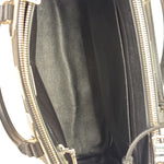 Prada Black/White Saffiano Leather Striped Two-Way Bag