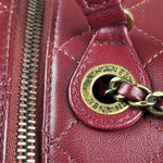Chanel Burgundy Python Quilted Leather Vanity Two-Way Bag 2017