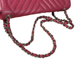 Chanel Pink Chevron Quilted Leather Medium Flap Bag 2018