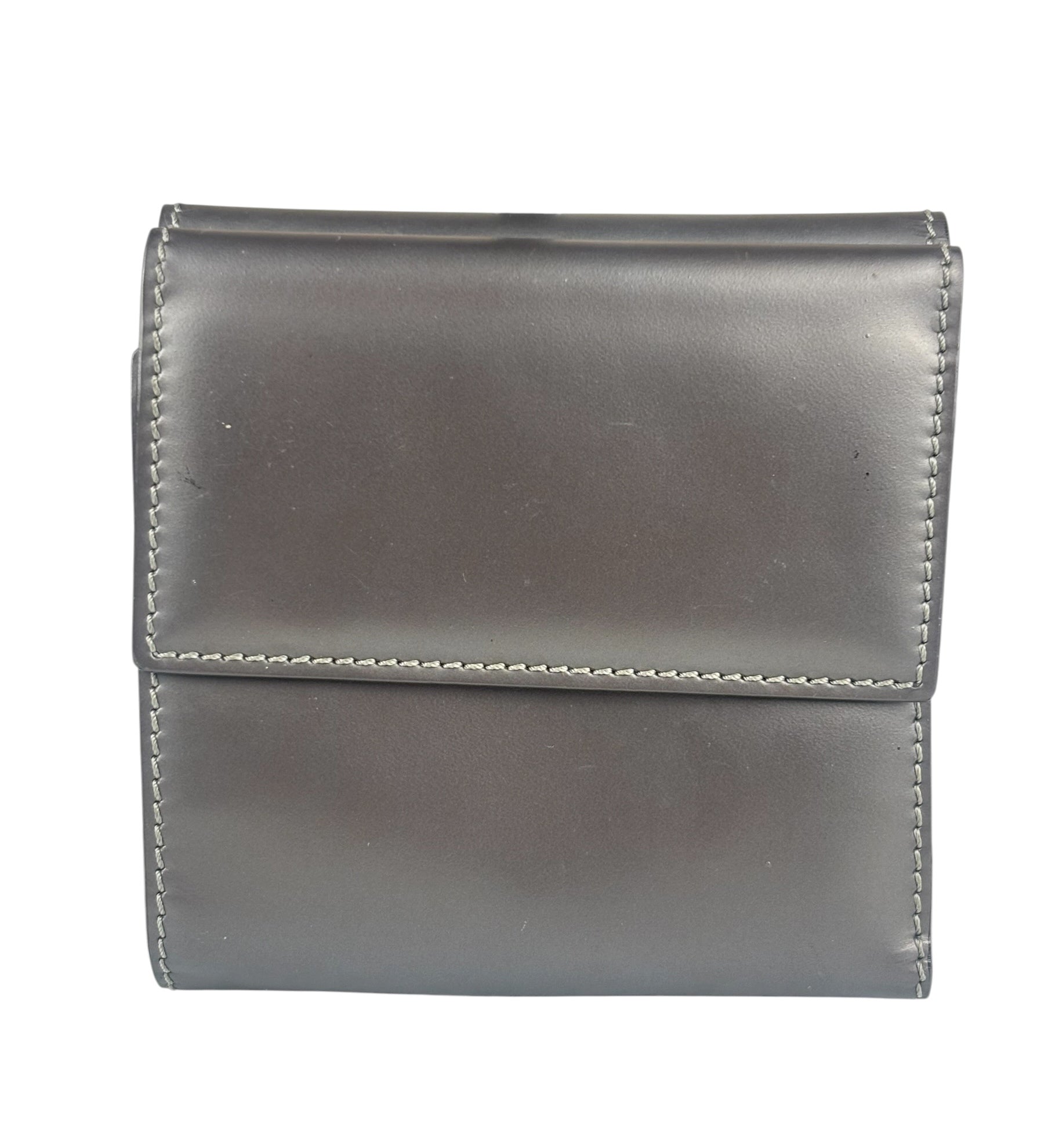 Christian Dior Vintage Patent Leather Gray Bi-Fold Wallet