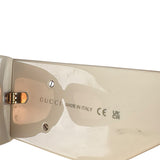 Gucci Large Frame Gold Logo Sunglasses