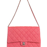 Chanel Coral Pink Matte Quilted Caviar Flap Shoulder Bag 2012