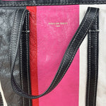 Balenciaga Multi-Color Vertical Stripe Bazar Shopper Two-Way Bag