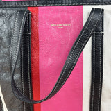 Balenciaga Multi-Color Vertical Stripe Bazar Shopper Two-Way Bag