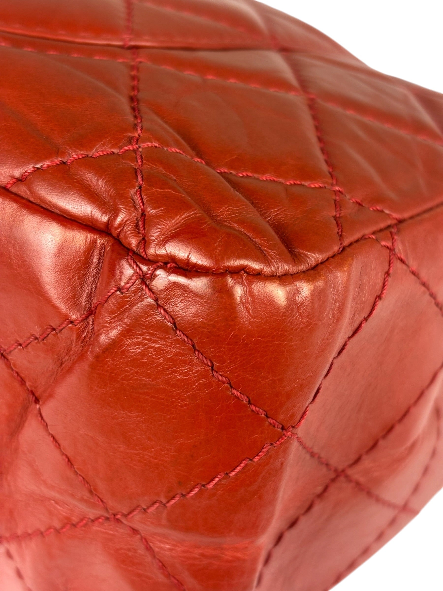Chanel Red Quilted Leather 2.55 Reissue Double Flap Bag 2010