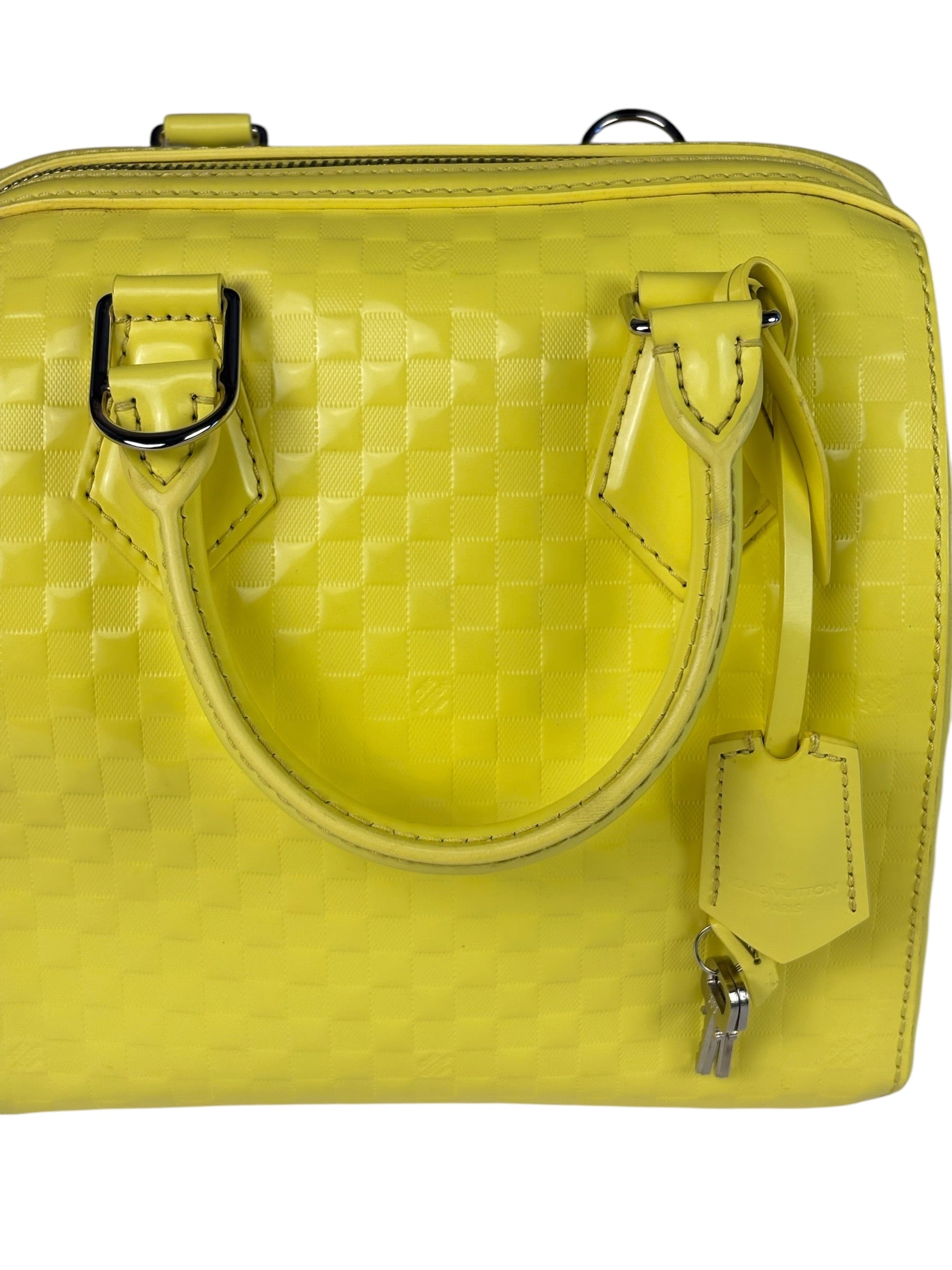 Louis Vuitton Yellow Damier Facette Cube Speedy 20