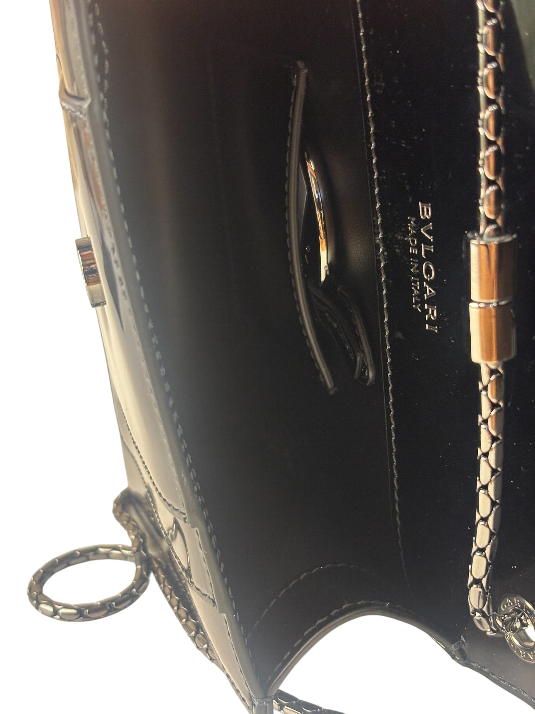 Bvlgari Black Patent Leather Small Serpenti Crossbody Bag