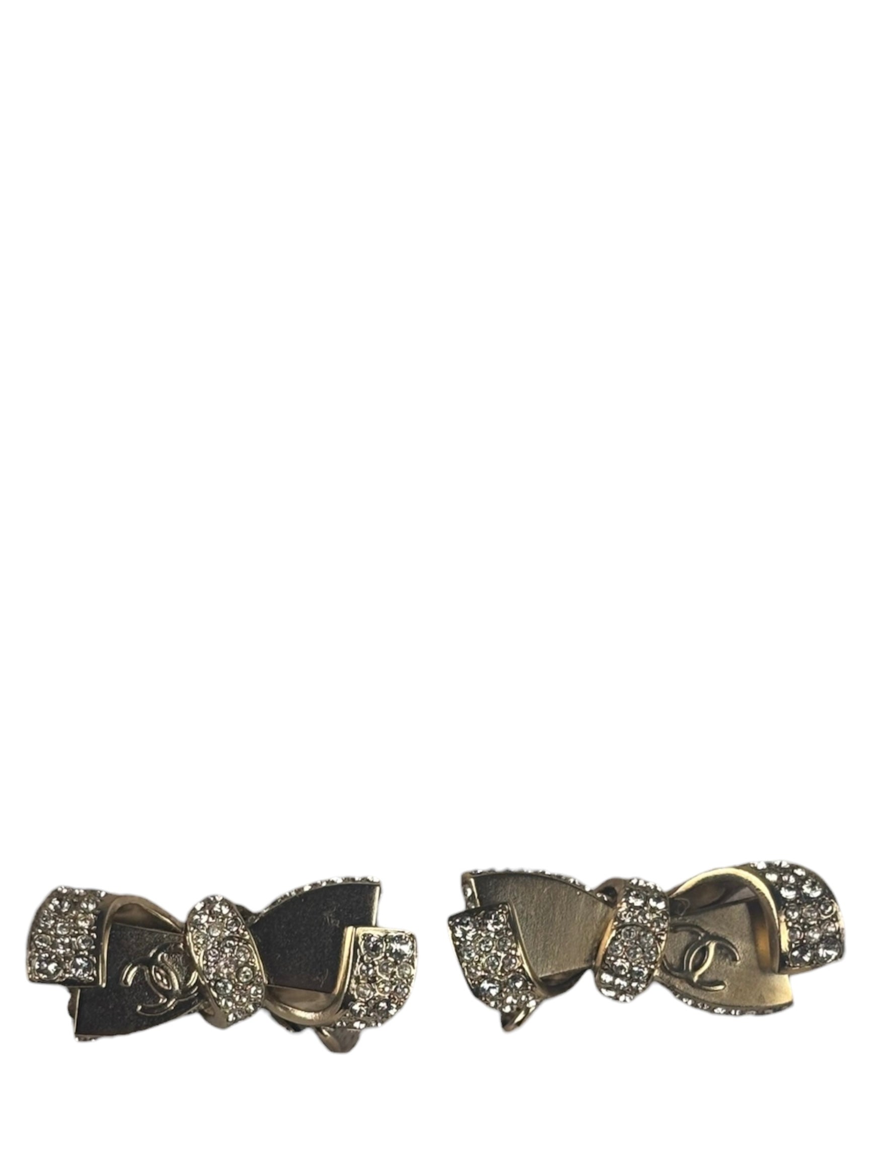 Chanel Gold Bow Clip-On Earrings