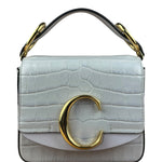 Chloé Mini Grey Croc Embossed C 2Way Bag