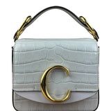 Chloé Mini Grey Croc Embossed C 2Way Bag