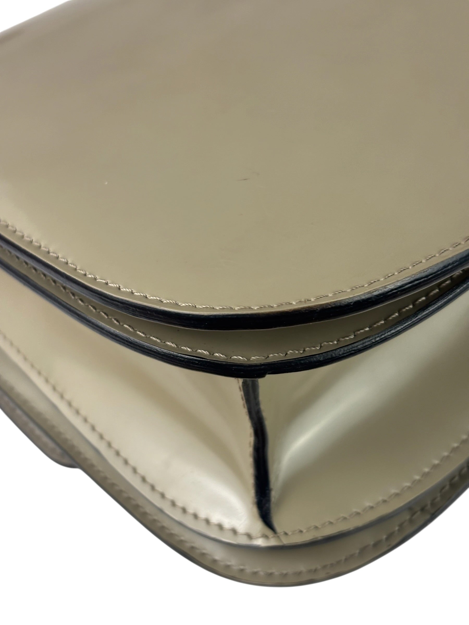 Celine Light Beige Patent Leather Classic Box Shoulder Bag