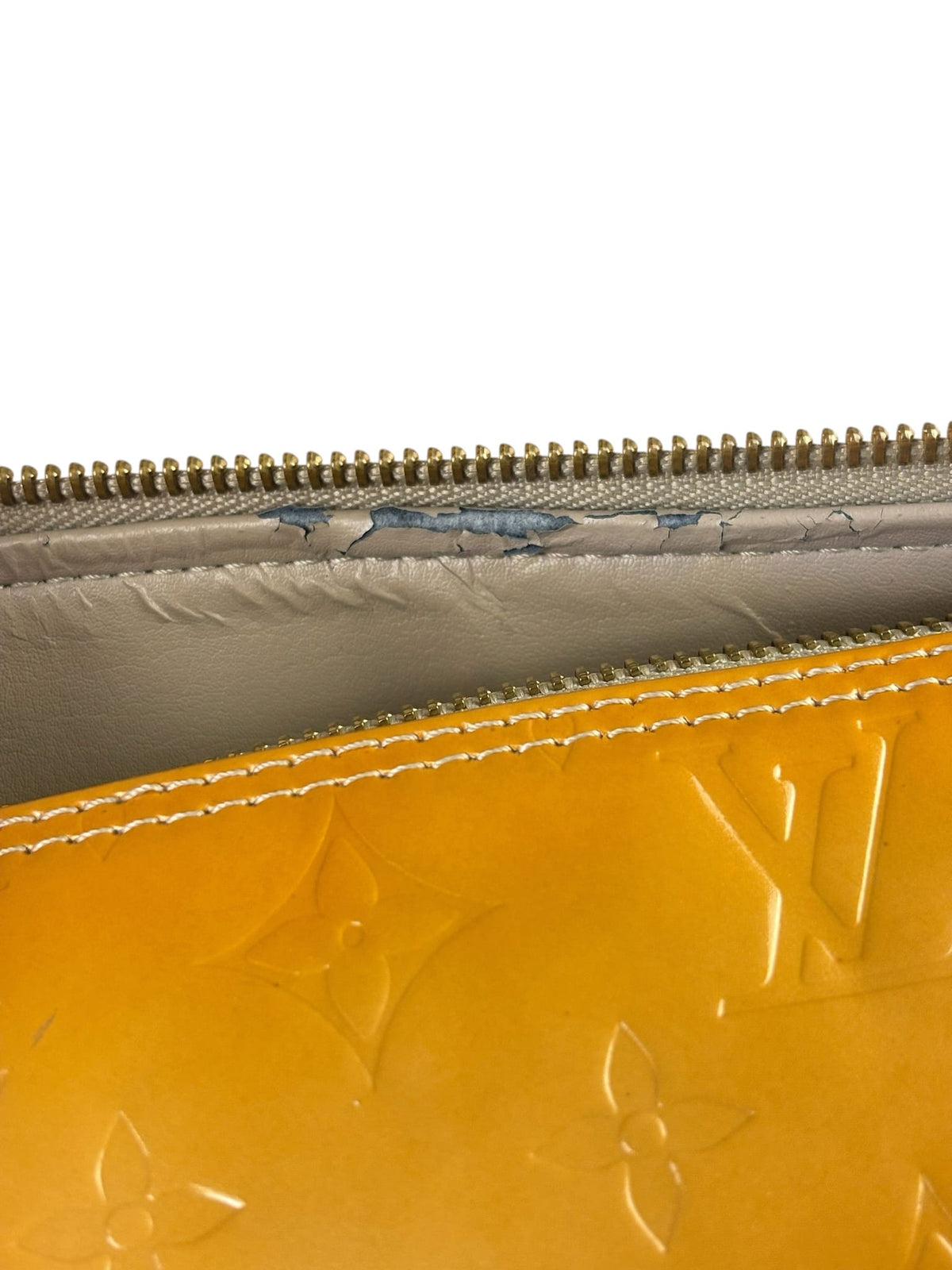 Louis Vuitton Yellow Vernis Bedford Handbag