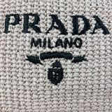 Prada Pink Raffia Woven Crochet Logo Tote Bag