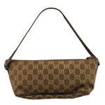 Gucci Brown Leather Trim GG Boat Pochette