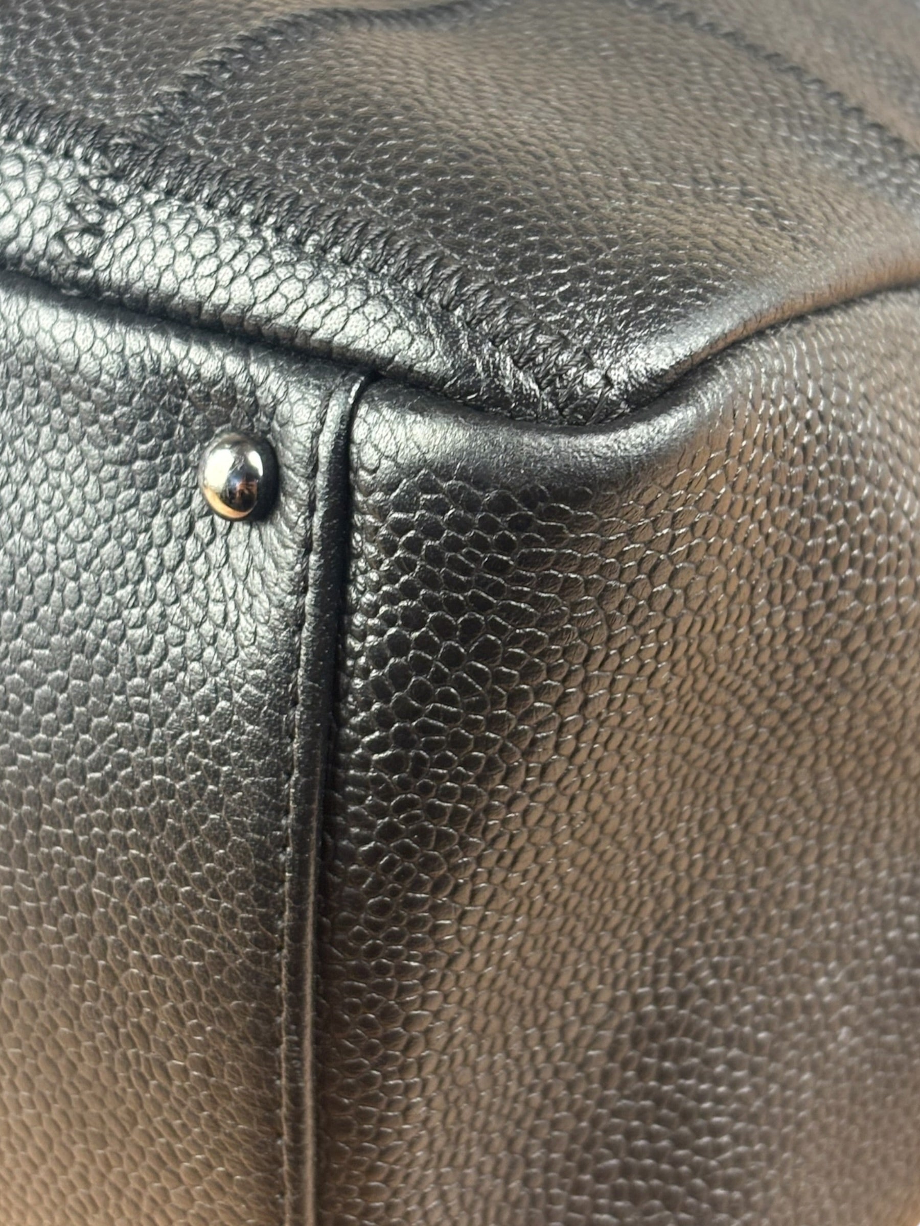 Chanel Black Leather Chocolate Bar Shoulder Bag 2004