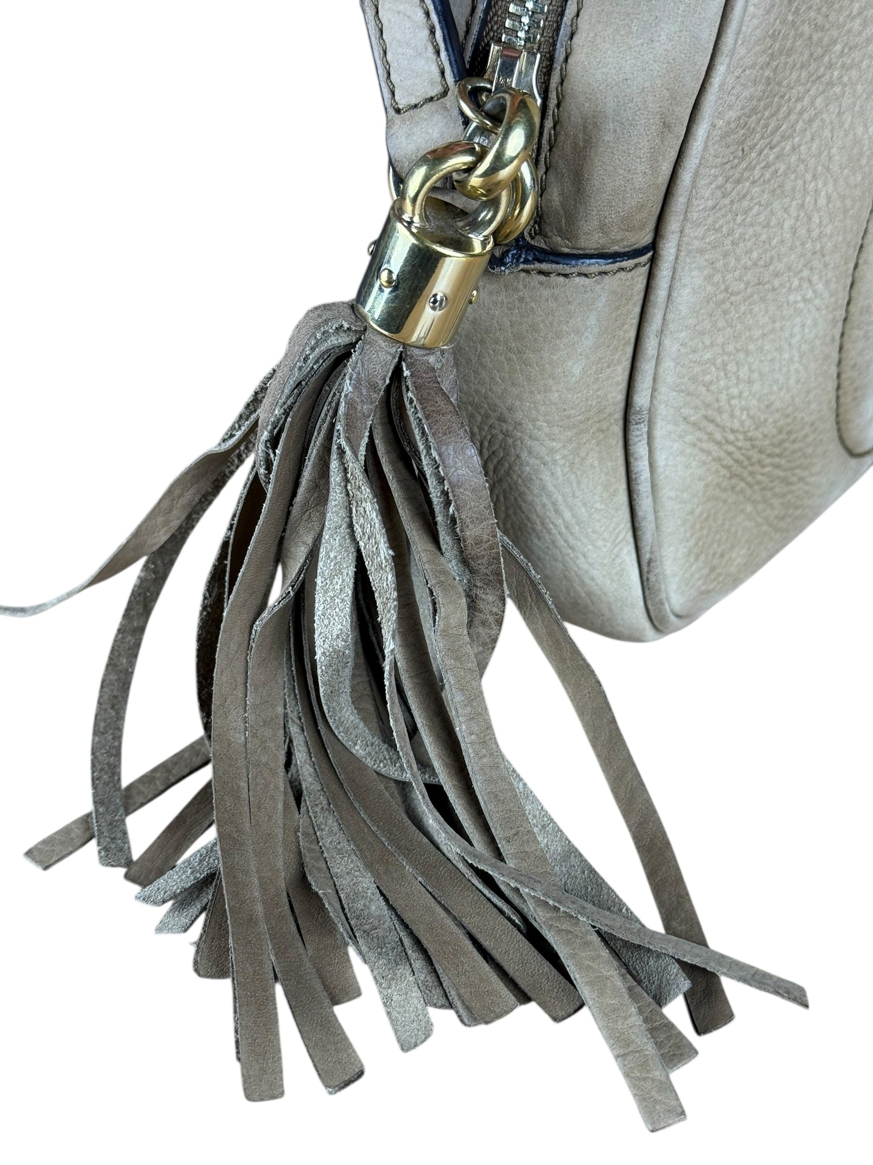 Gucci Brown Suede Soho Disco Crossbody Beige