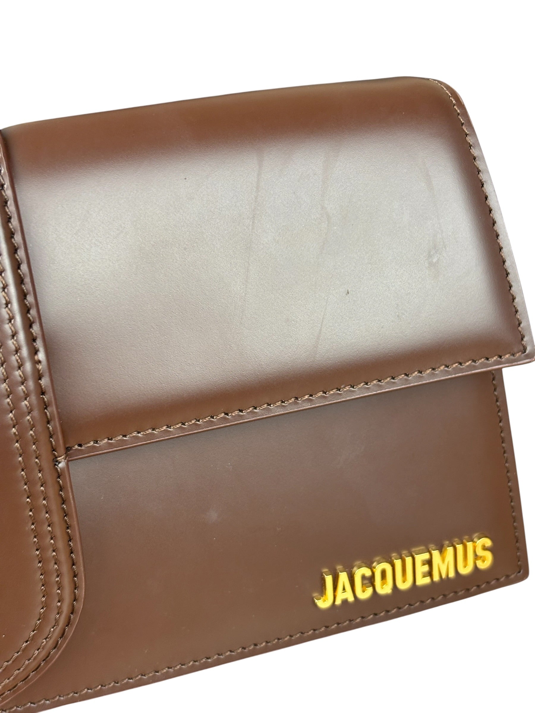 Jacquemus Dark Brown Leather Le Bambino Shoulder Bag
