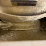 Bottega Veneta Vintage Yellow Lizard Print Clasp Handbag