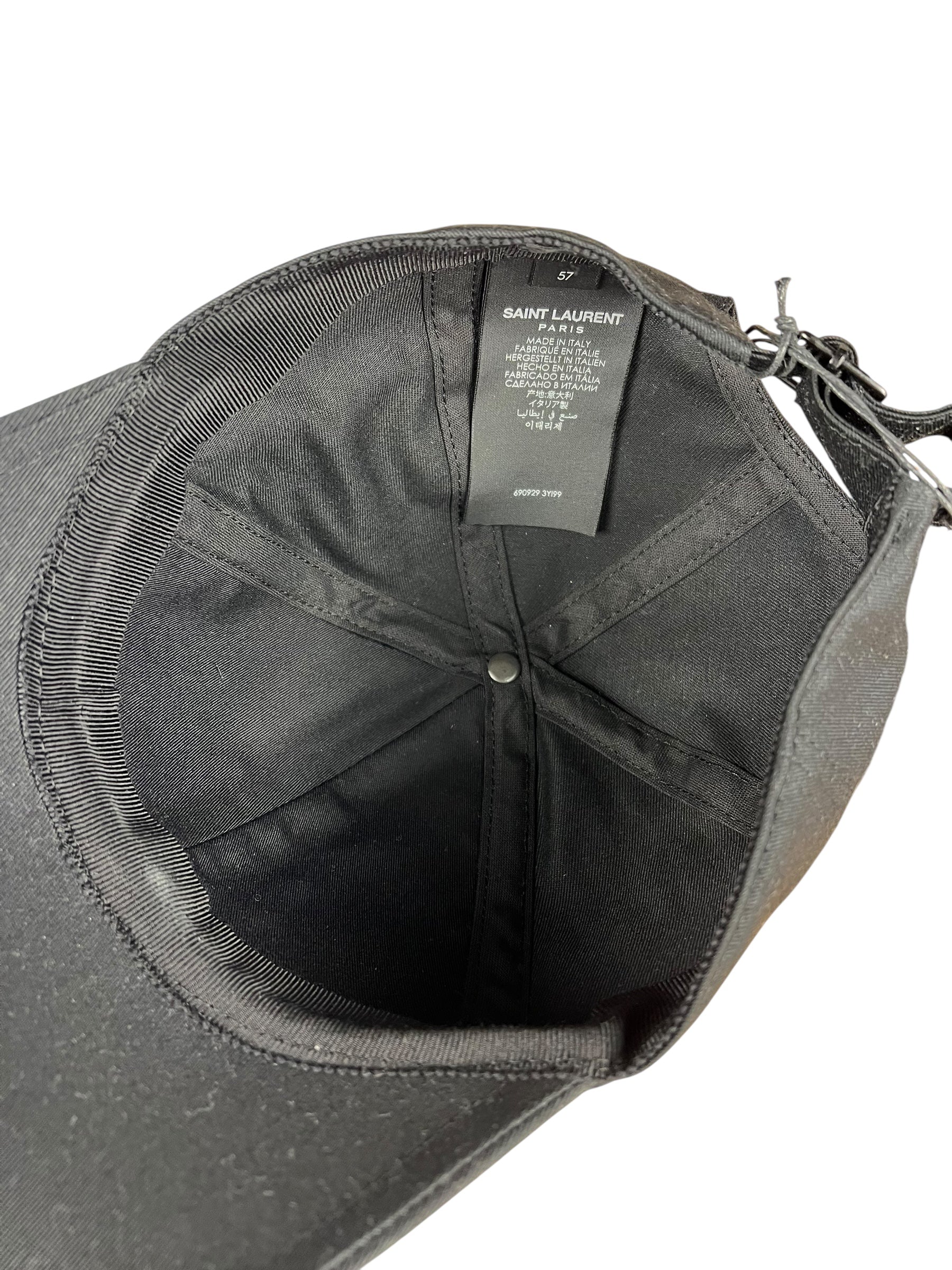 Saint Laurent Black SL Embroidered Baseball Cap