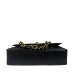 Chanel Vintage Black Quilted Leather Double Flap Bag 1995