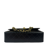Chanel Vintage Black Quilted Leather Double Flap Bag 1995
