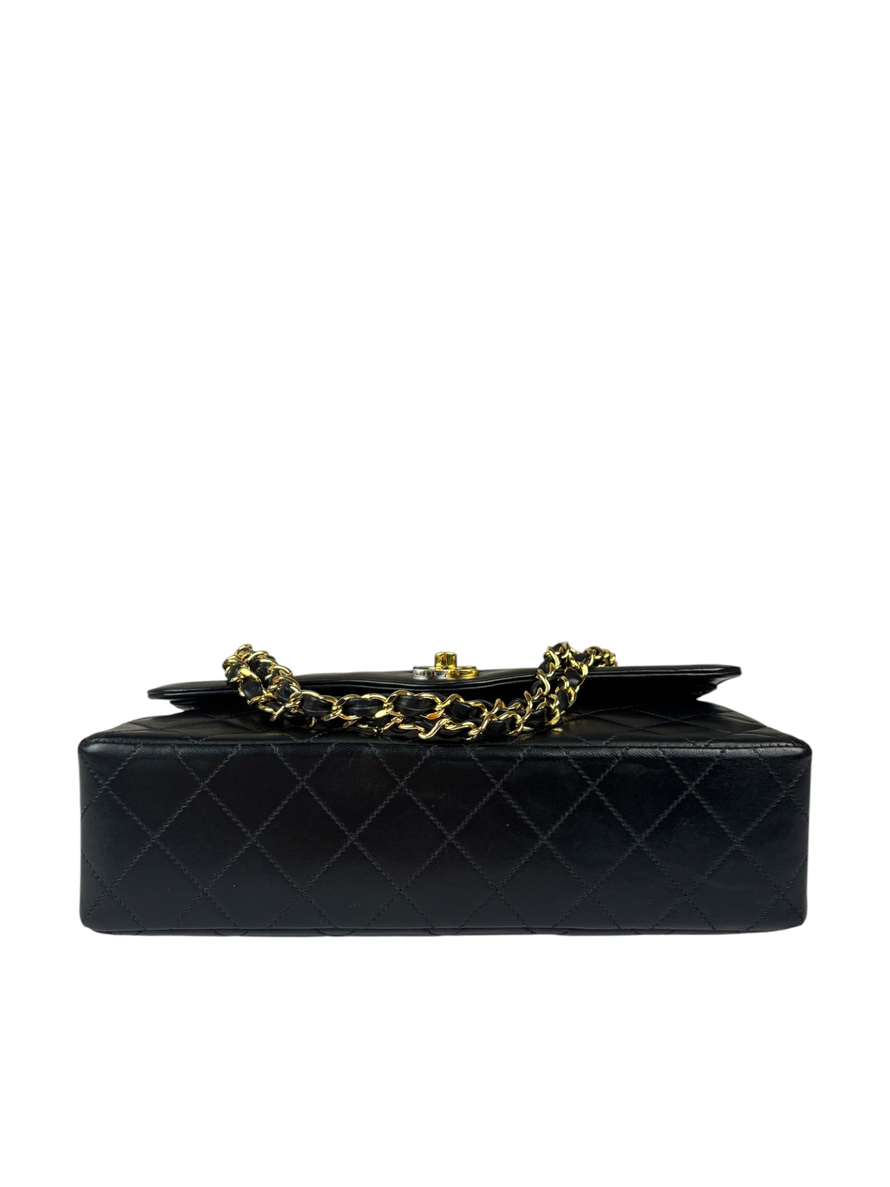 Chanel Vintage Black Quilted Leather Double Flap Bag 1995