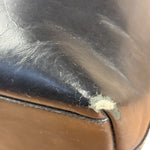 Prada Vintage Black Leather Spazzolato Laser-Cut-Logo Tote Bag