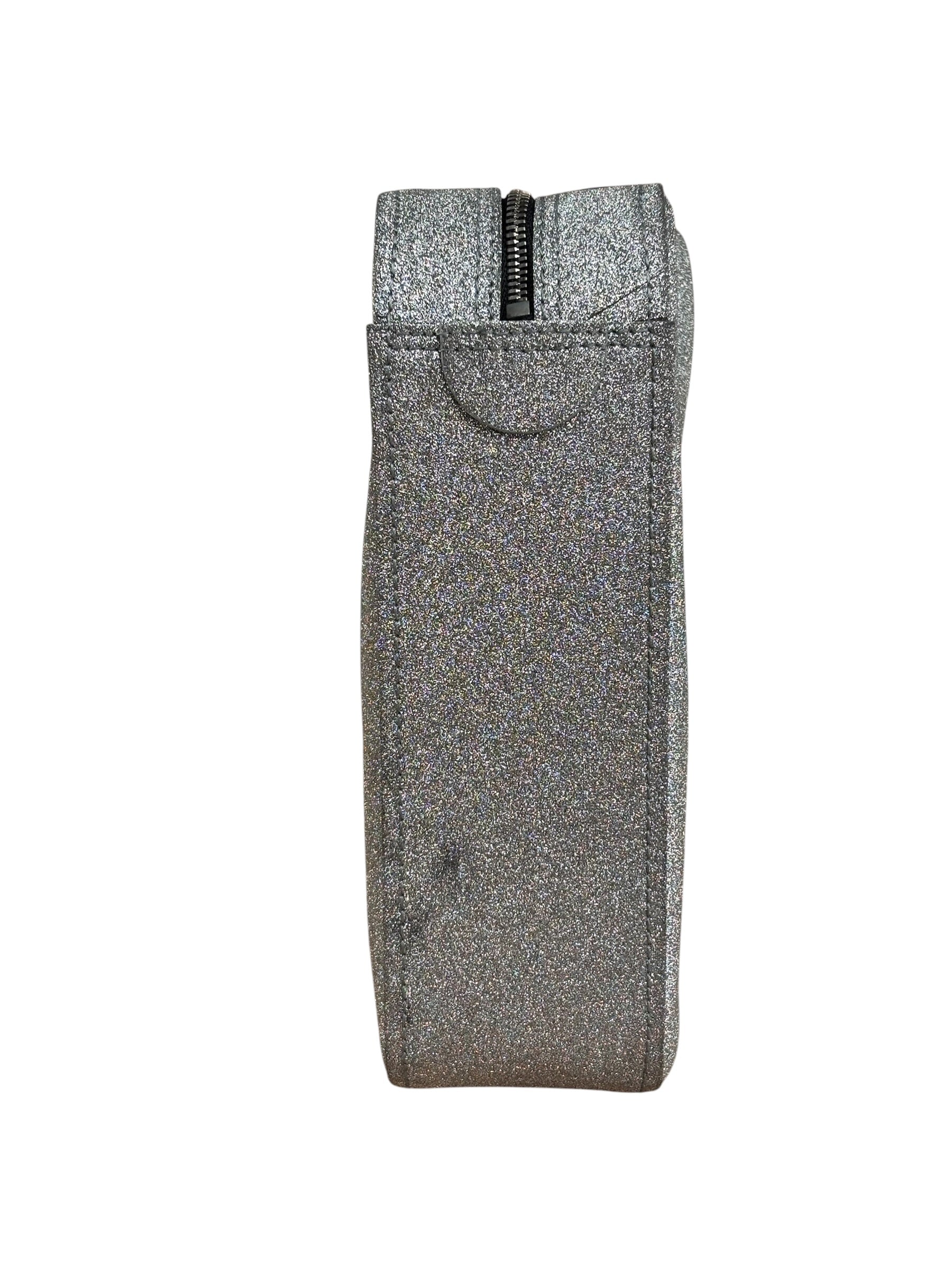 Balenciaga Silver GlitterLeather Triangle Two-Way Bag