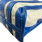 Balenciaga White/Blue Bazar Stripe Two-Way Tote Bag
