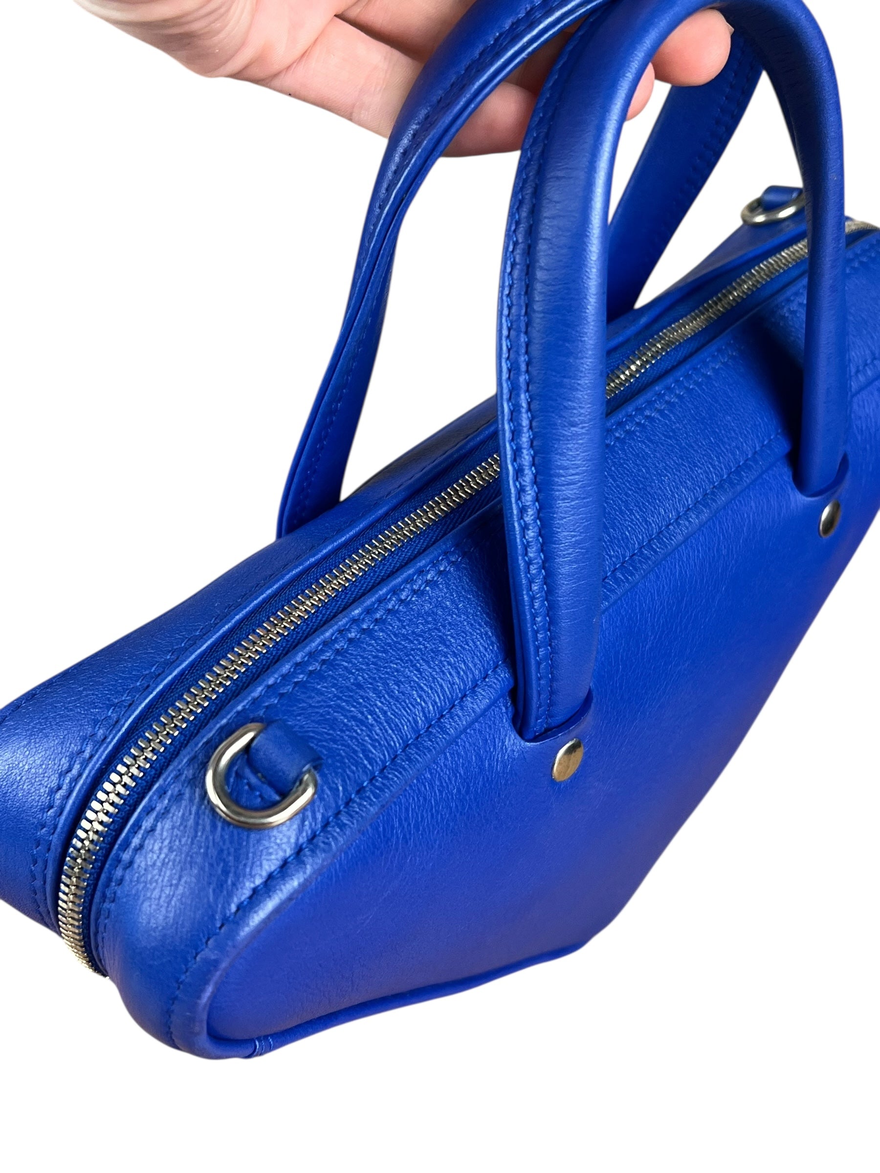 Balenciaga Royal Blue Leather Triangle 2Way Bag