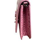 Balenciaga Pink Croc-Embossed Leather Chain B Wallet