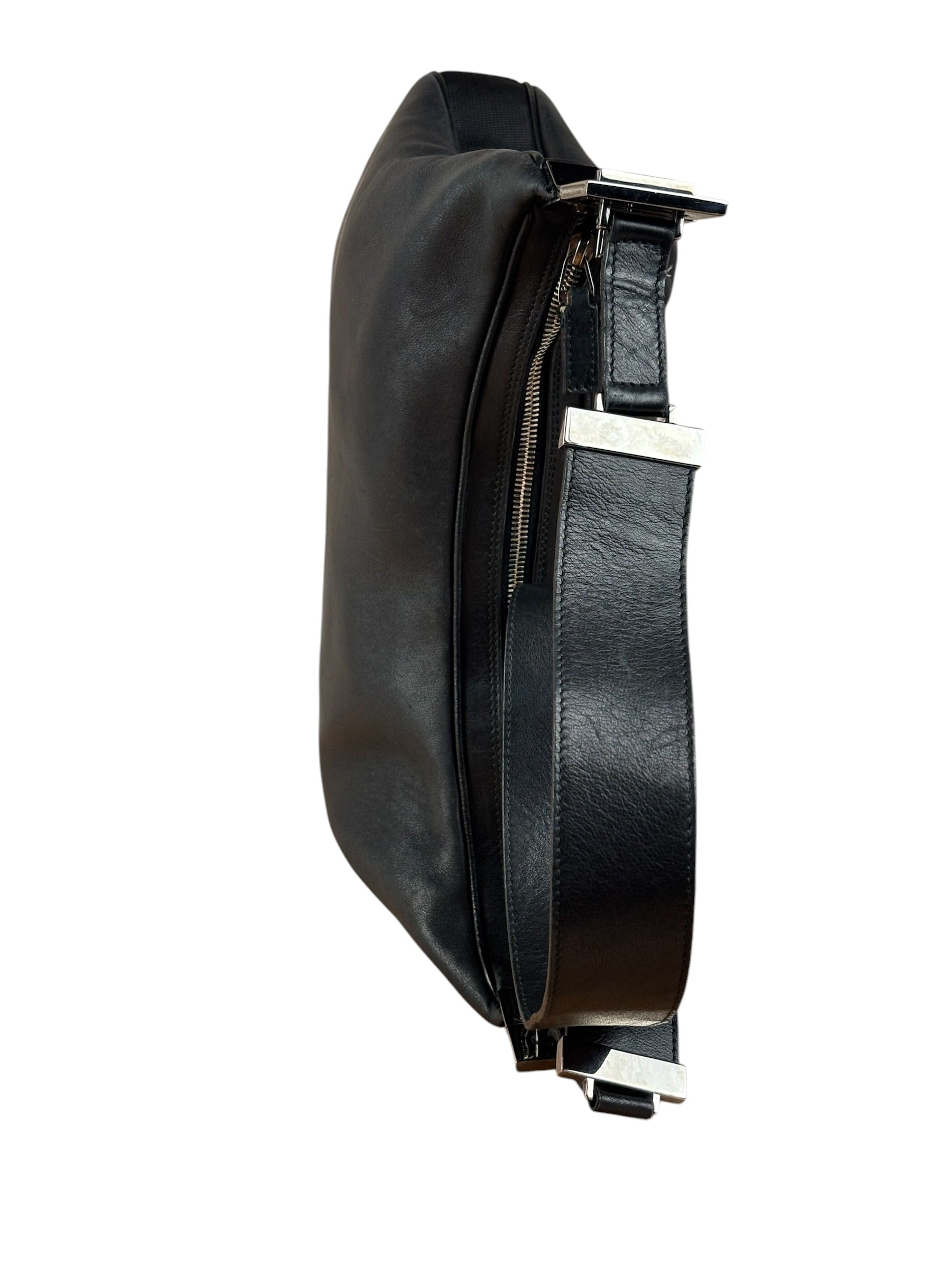Gucci Black Leather Silhouette Hobo Bag