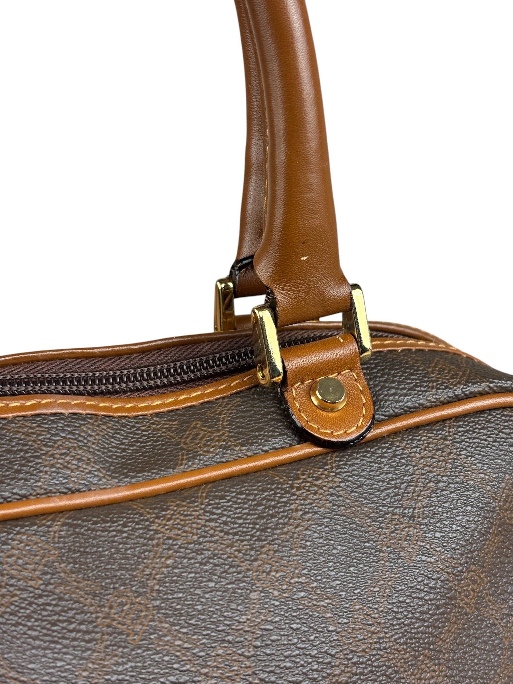 Bally Vintage Leather Coated Monogram Handbag