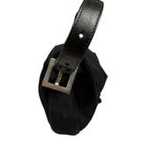Fendi Black Leather Trim Baguette