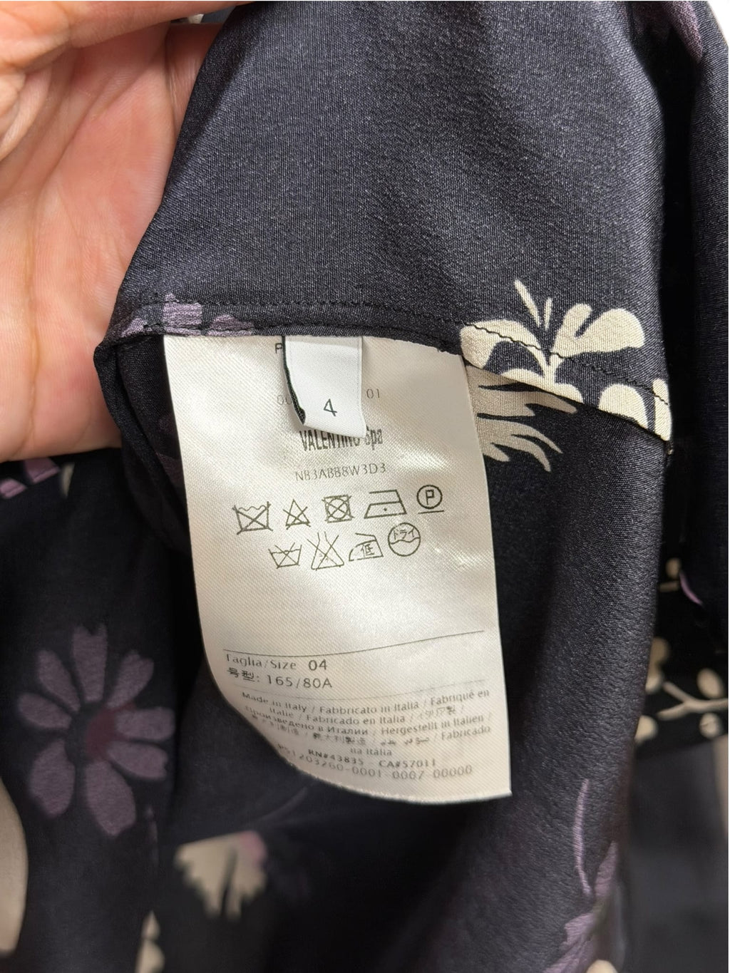 Valentino Black Floral Silk Button Up (Size 4)