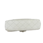 Chanel White Quilted Caviar Wooden M Flap 1999