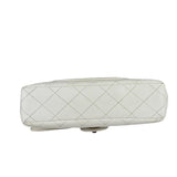Chanel White Quilted Caviar Wooden M Flap 1999