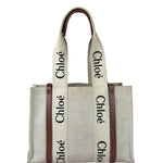 Chloé Canvas Beige/Brown Medium Woody Tote