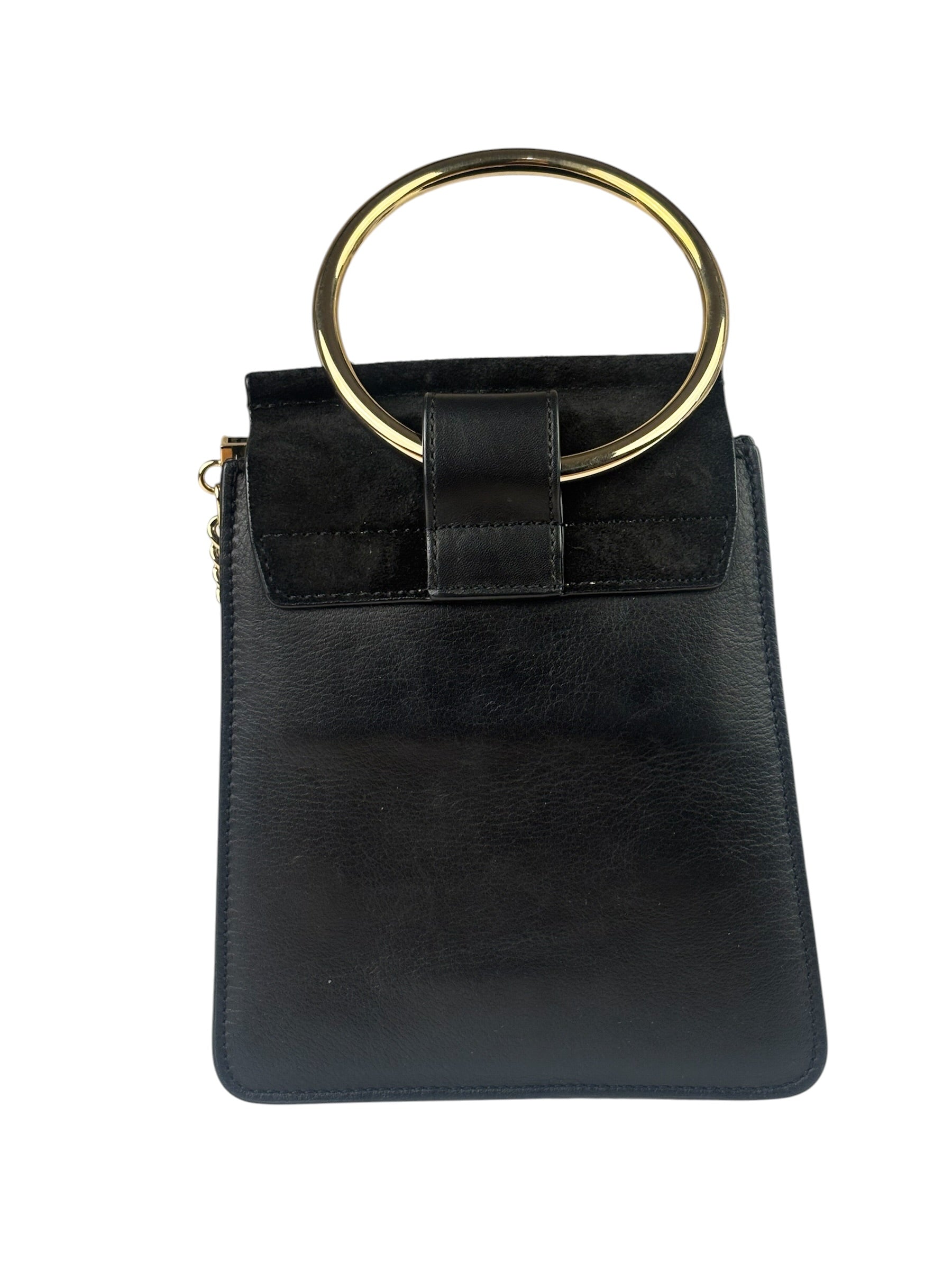 Chloe Black Suede/Leather Faye Bracelet Crossbody Bag