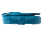 Bottega Veneta Teal Blue Intrecciato Cassette Flap Crossbody Bag