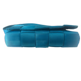 Bottega Veneta Teal Blue Intrecciato Cassette Flap Crossbody Bag