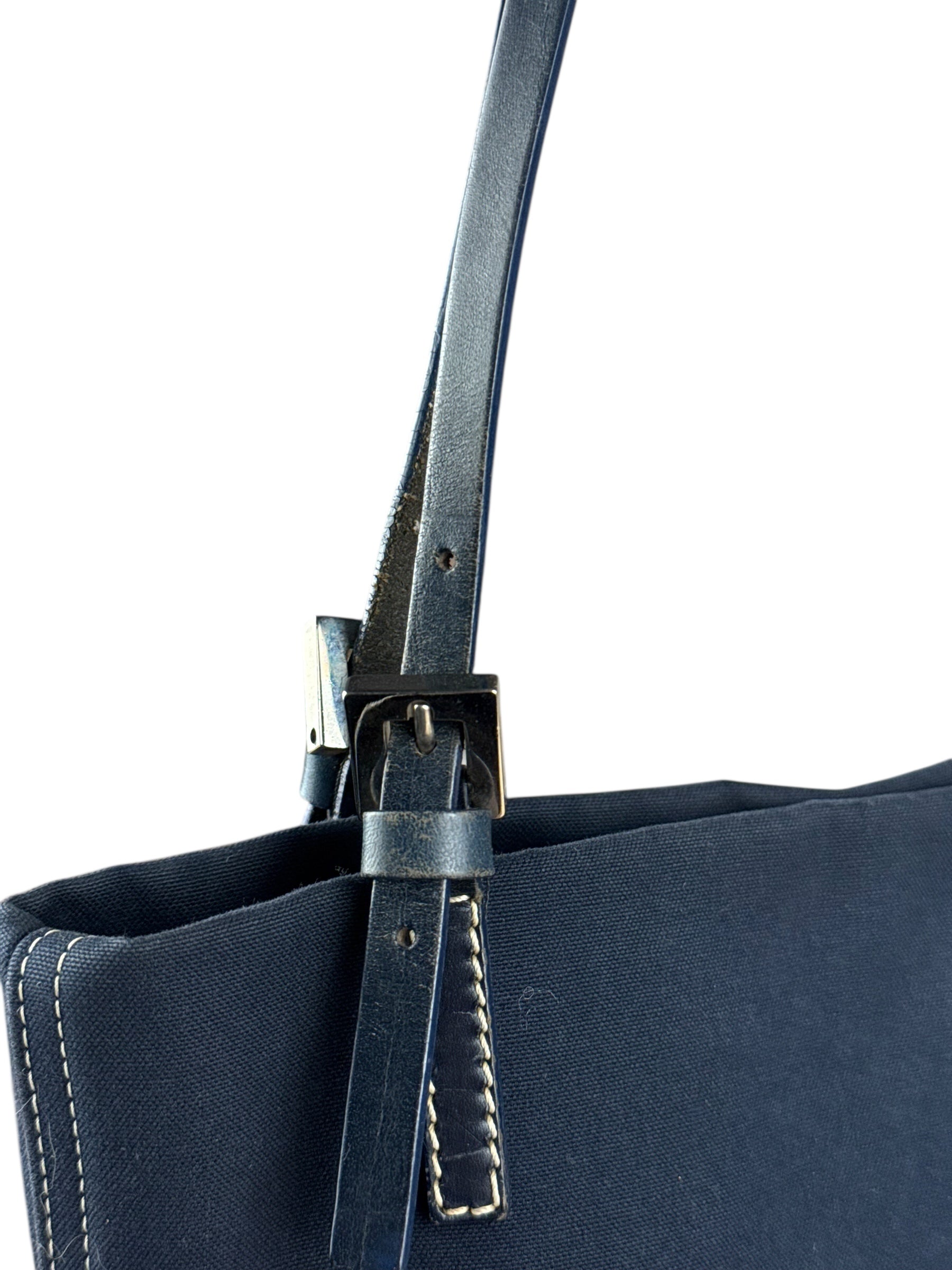 Fendi FF Wave Canvas Shoulder Tote