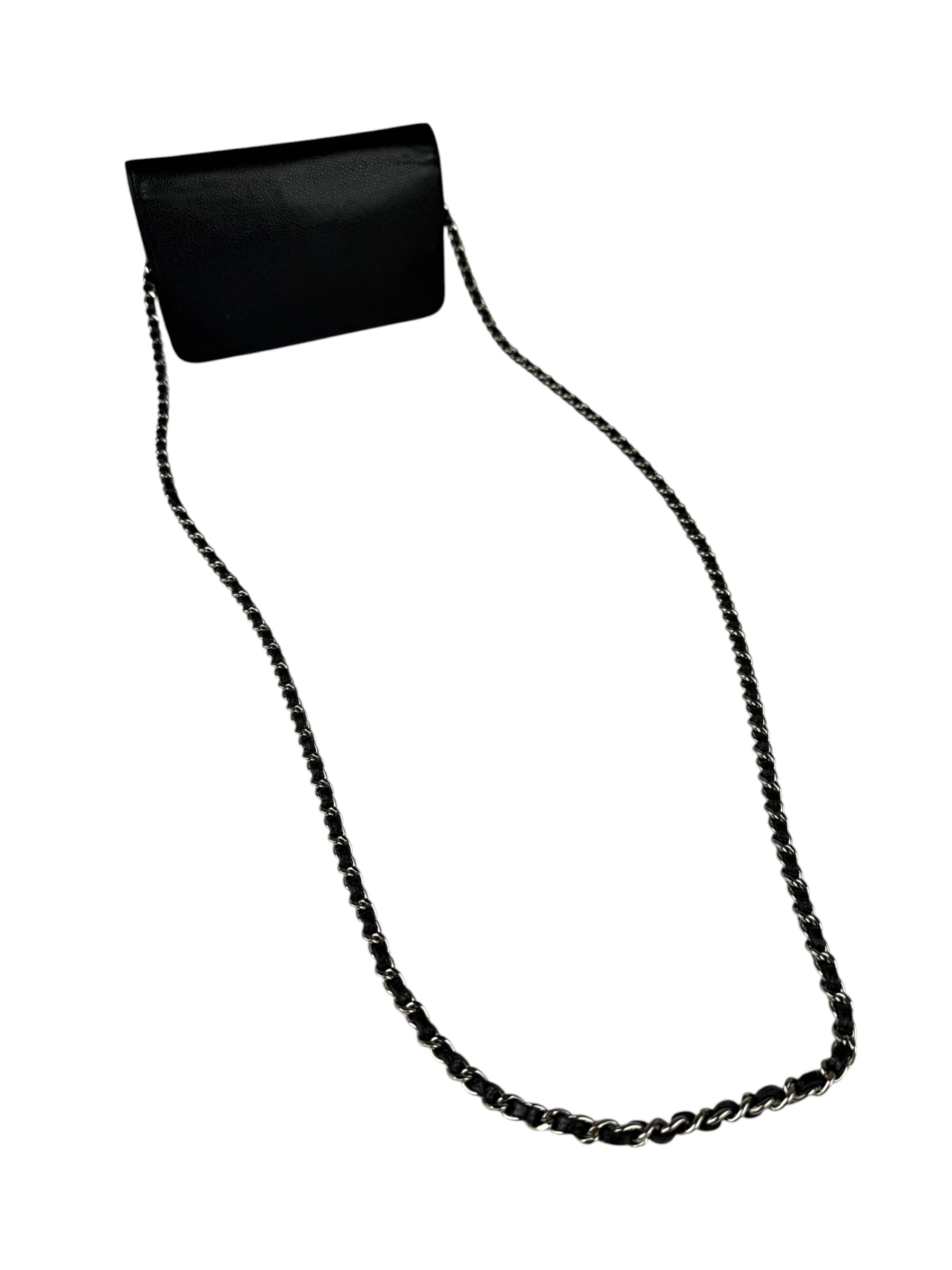 Chanel Black Caviar Flap Wallet On Chain 2013