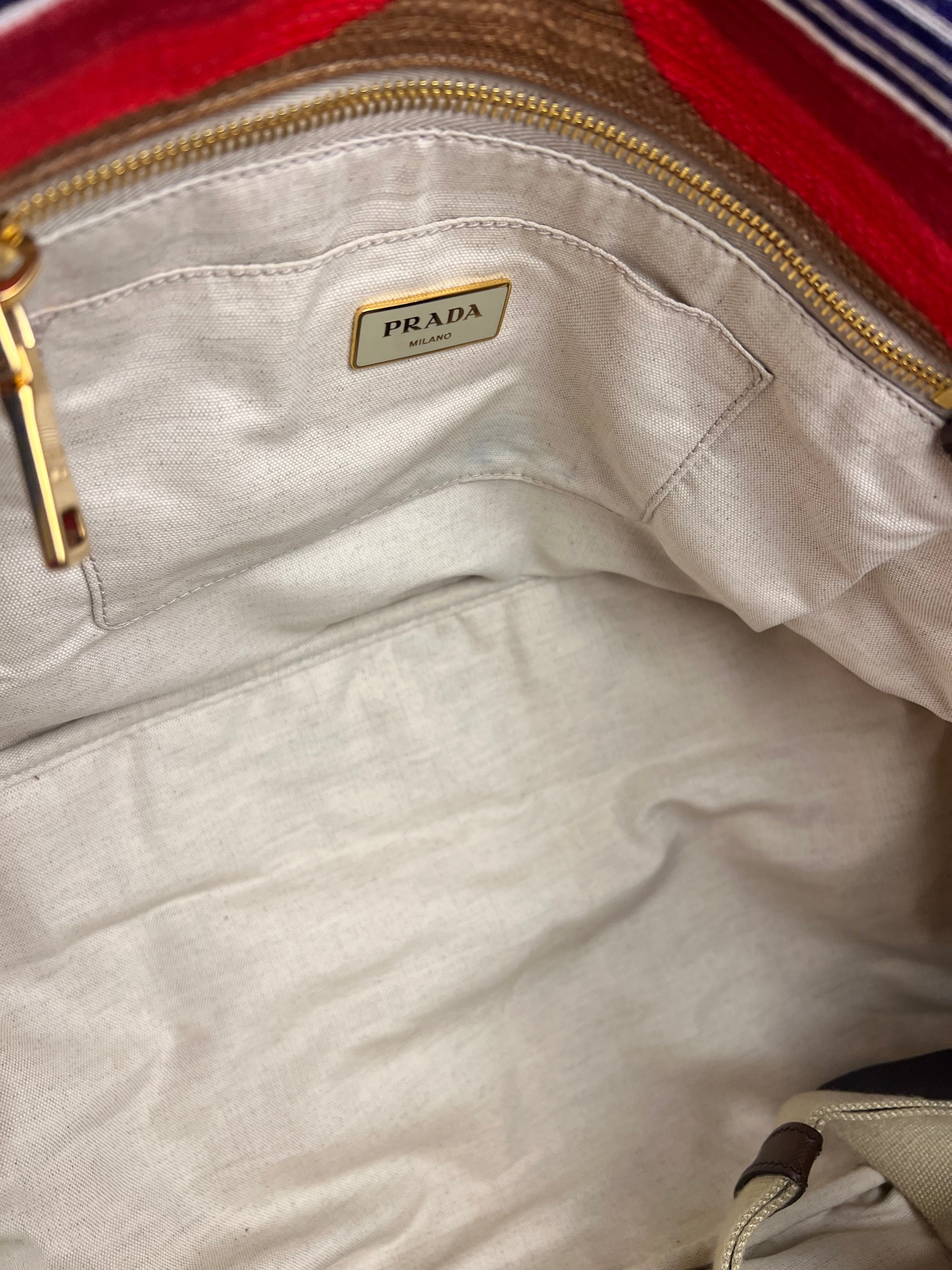 Prada Cabas Printed Canapa Tote
