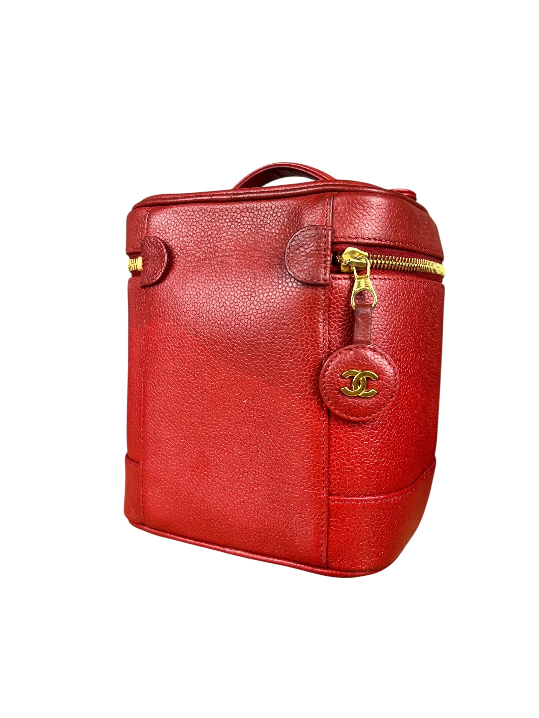 Chanel Red Caviar Vanity Cosmetic Case