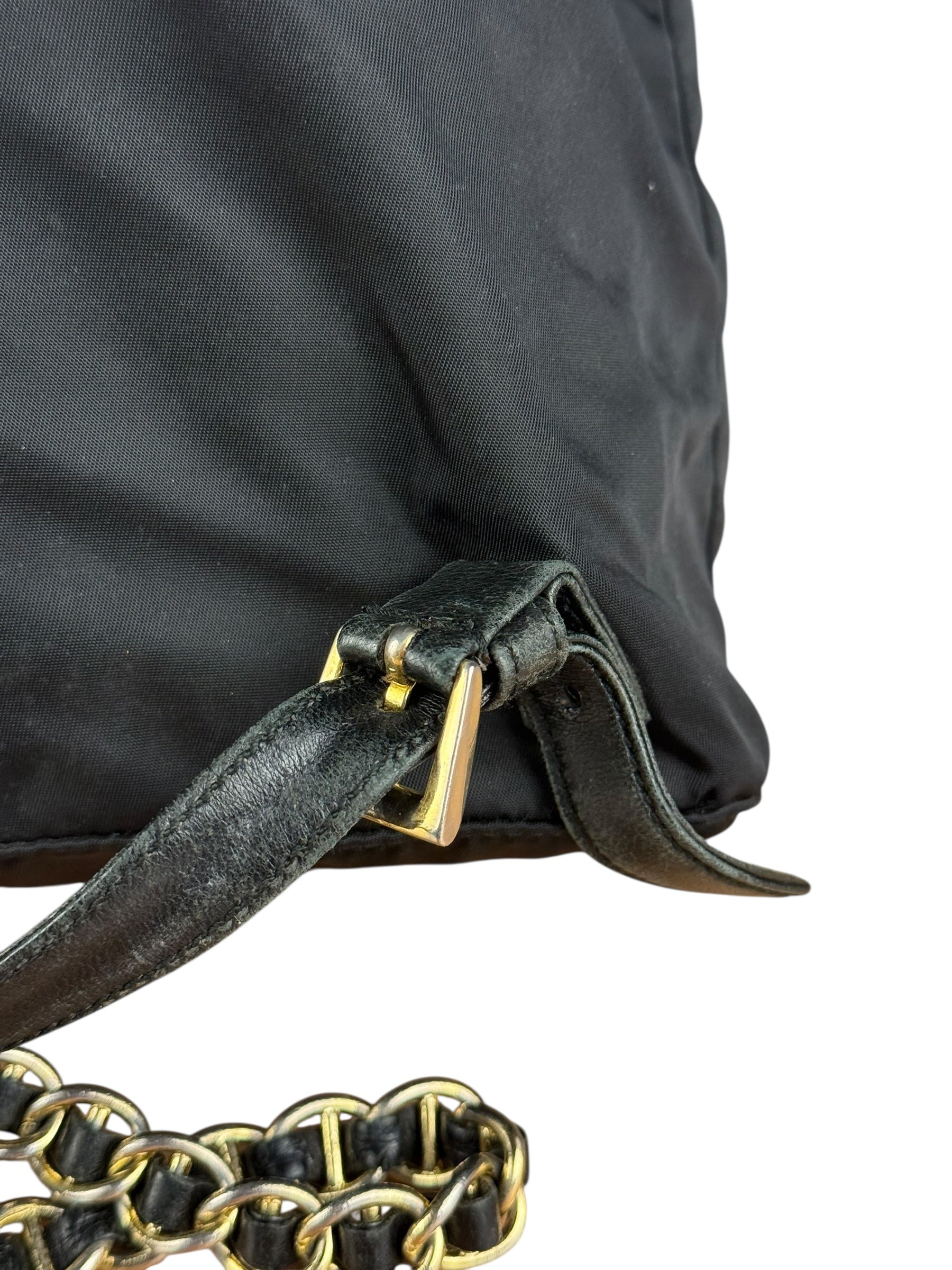 Prada Vintage Black Nylon Drawstring Backpack