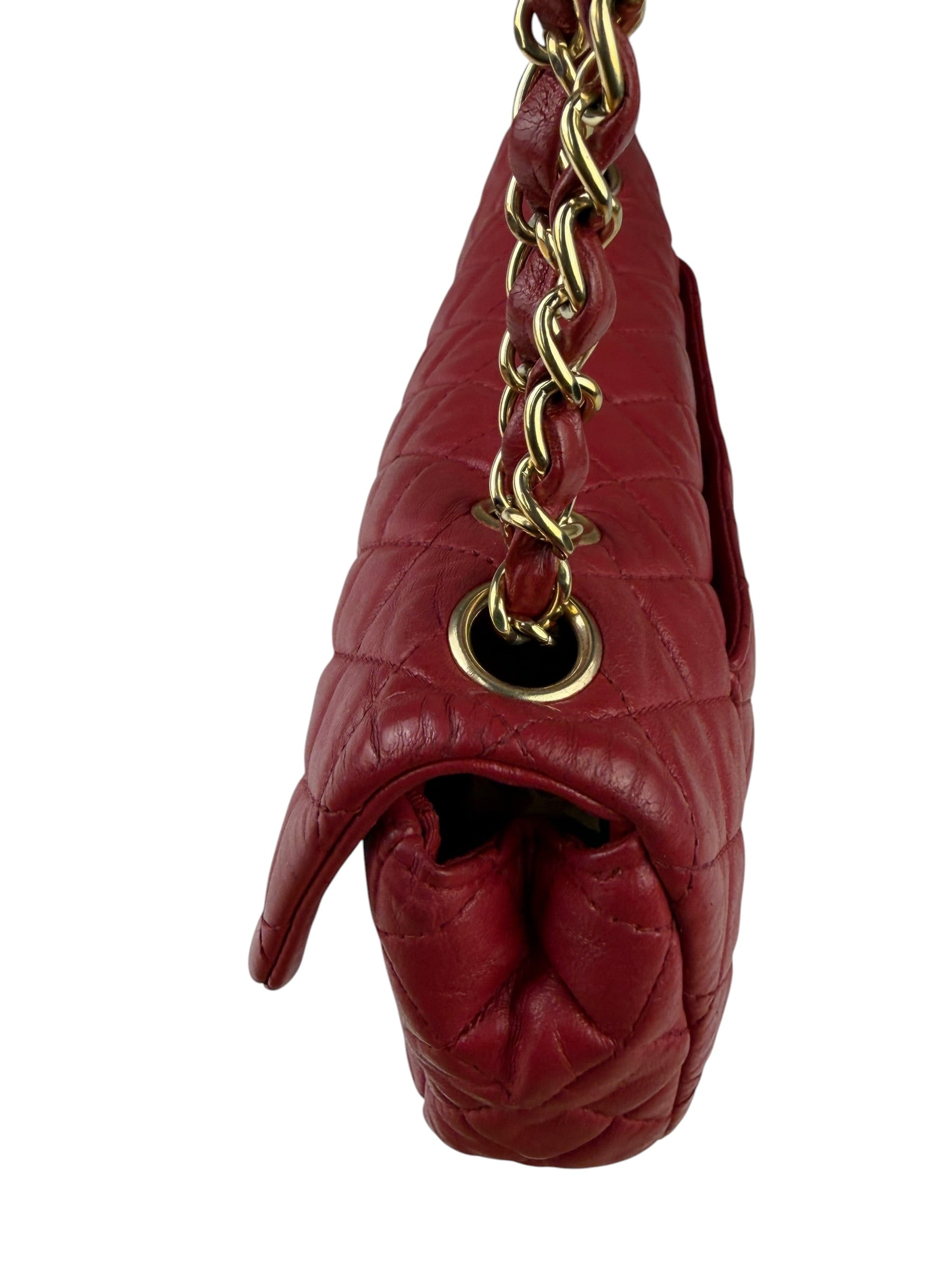 Chanel Red Quilted Leather Timeless Valentine Flap Bag 2009