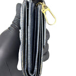 Givenchy Vintage Navy Blue Leather Compact Emblem Wallet 4G